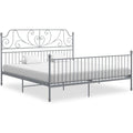 Das Bettgestell misst 180 x 200 cm in Grau