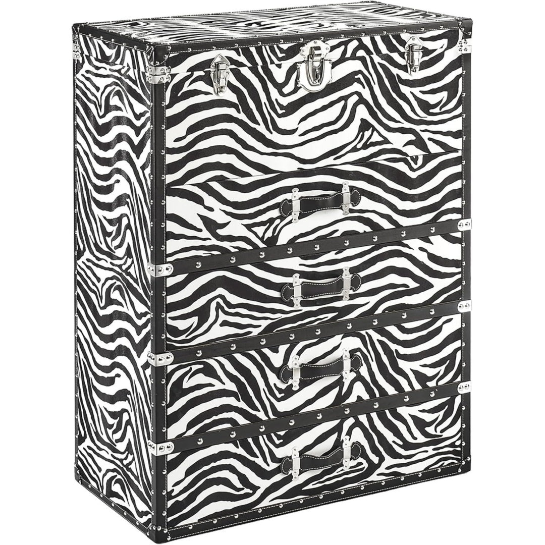 Schwarz und Weiss bestimmt die Farbgebung von dem Sideboard