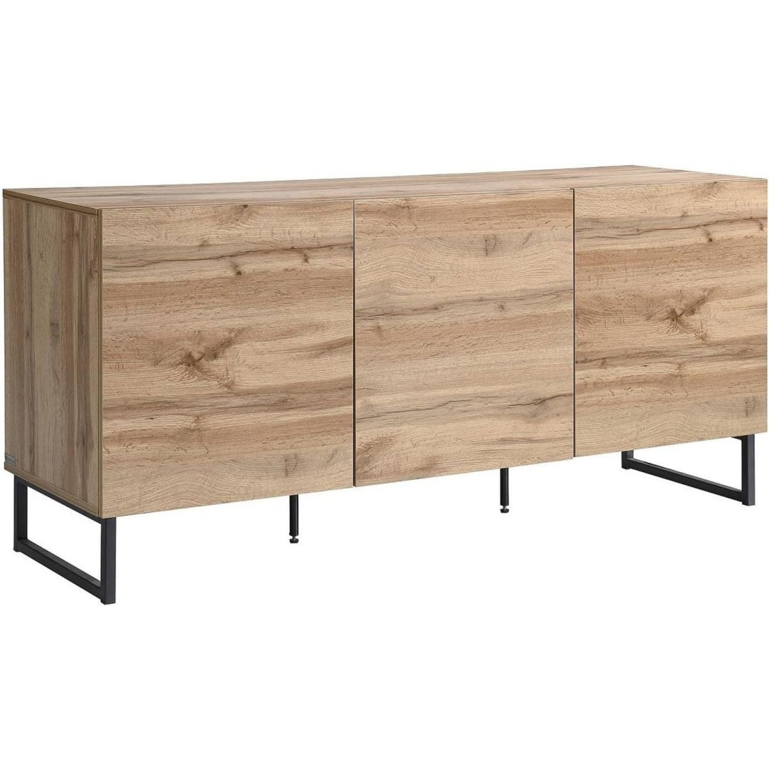 Das Sideboard vereint 3 Tueren mit geschlossenem Stauraum
