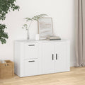Das Sideboard misst 100 x 33 x 59.5 cm in Weiss