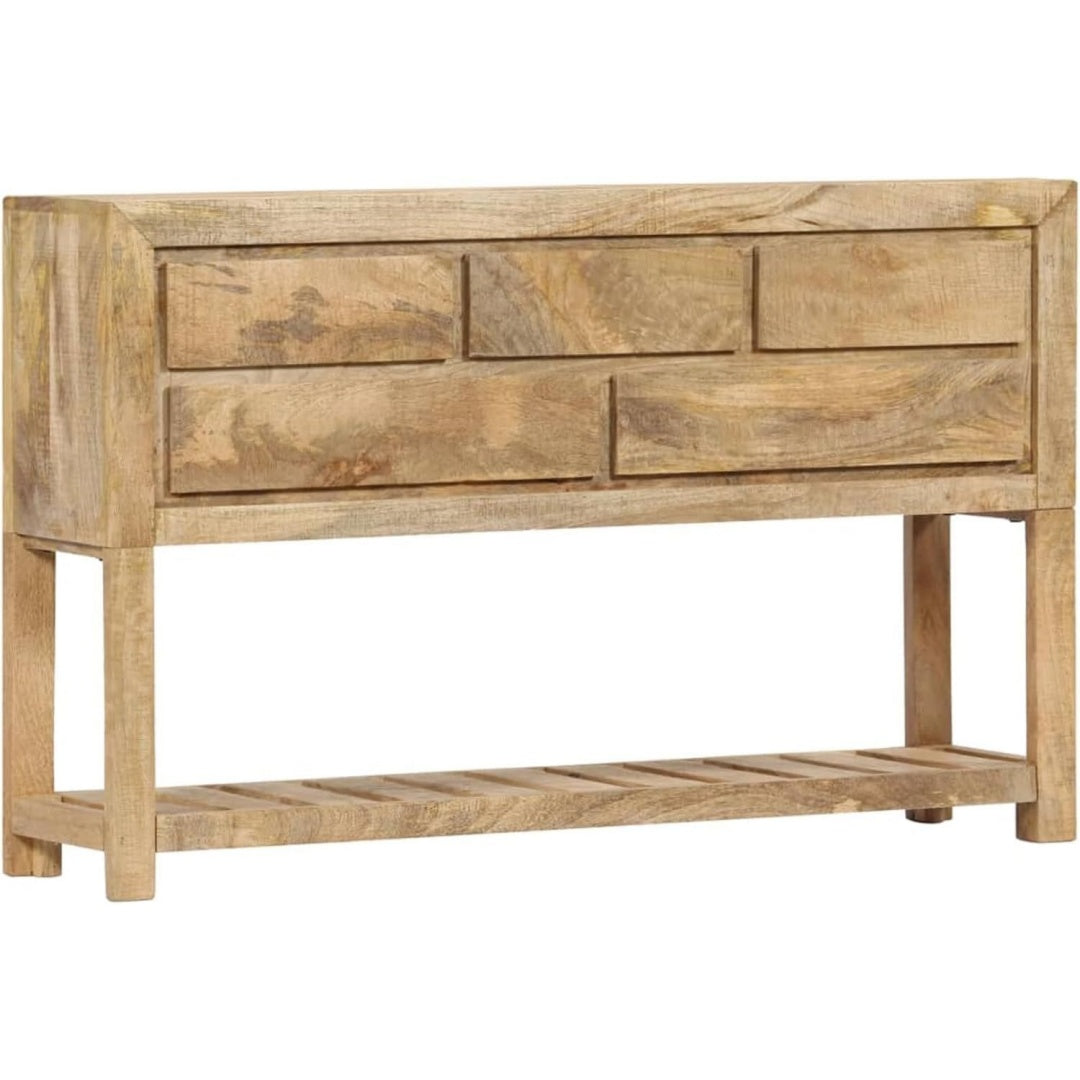 Holzoptik praegt das Sideboard in Naturbraun