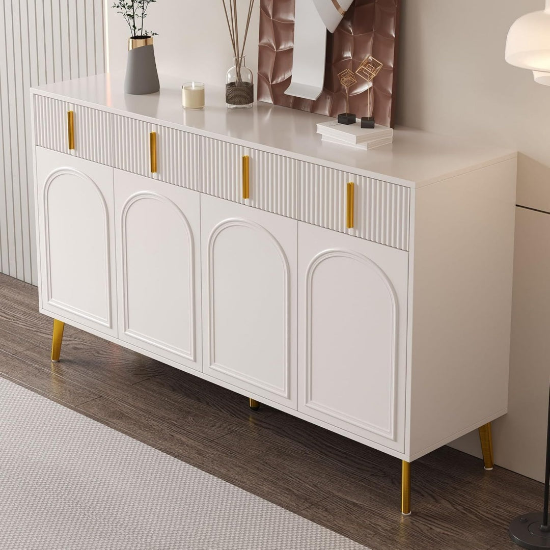 Sideboard verbindet Hoehenverstellung und eine ausziehbare Konstruktion