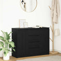 Sideboard mit den Massen 100.5 x 35 x 76 cm in Schwarz und Eichenbraun