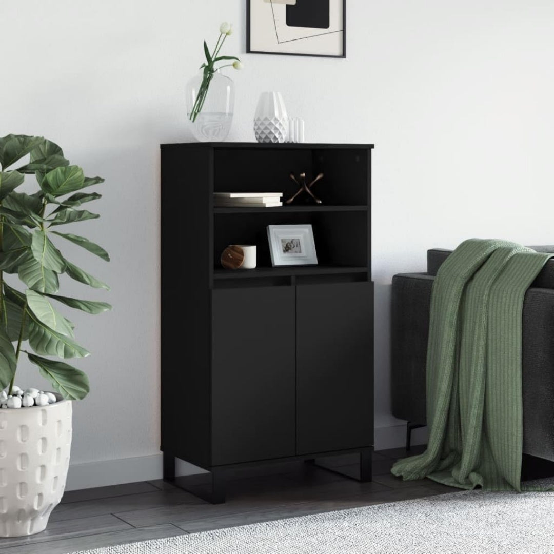 Hochschrank mit den Massen 60 x 36 x 110 cm in Schwarz