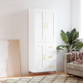 Hochschrank mit den Massen 69.5 x 34 x 180 cm in Weiss