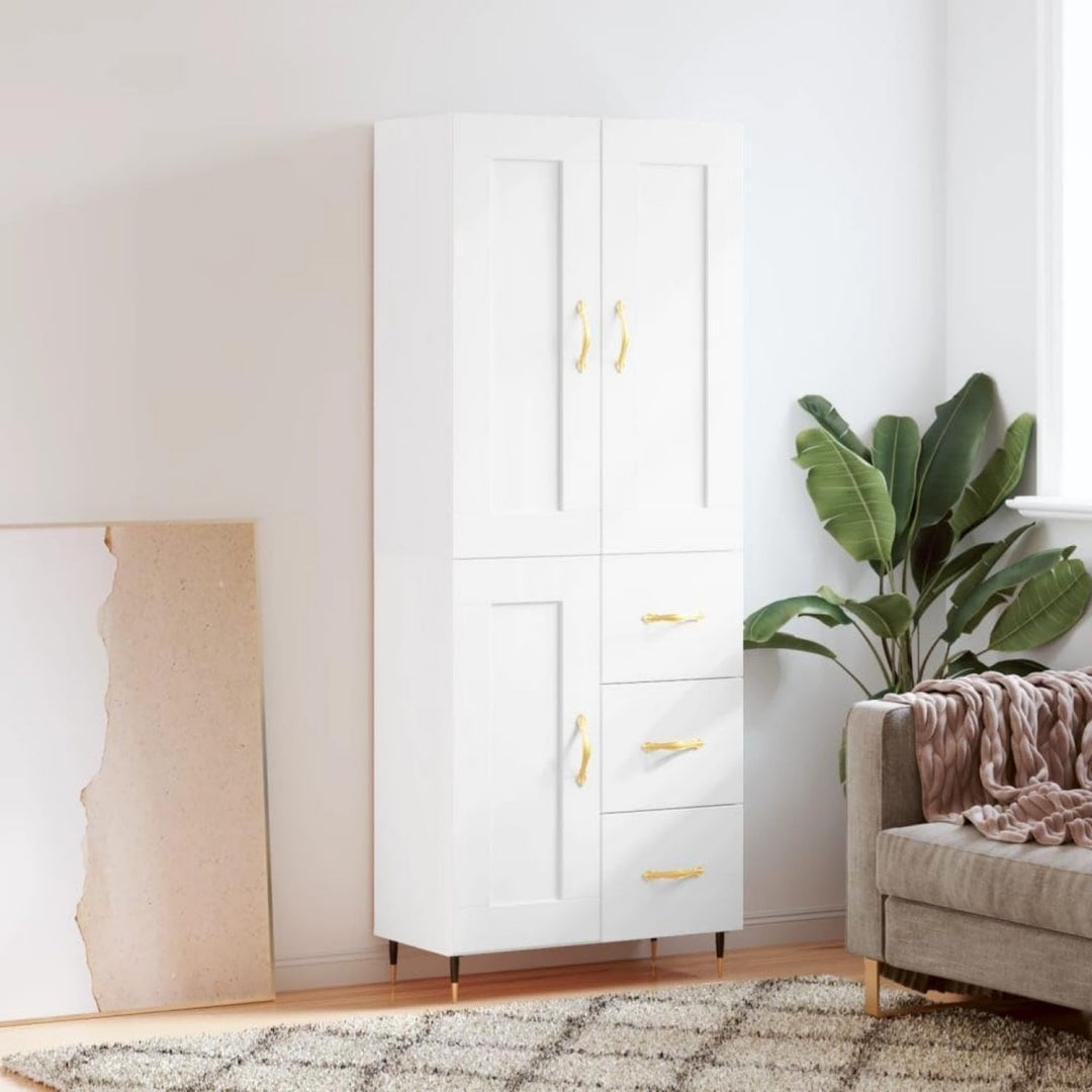 Hochschrank mit den Massen 69.5 x 34 x 180 cm in Weiss