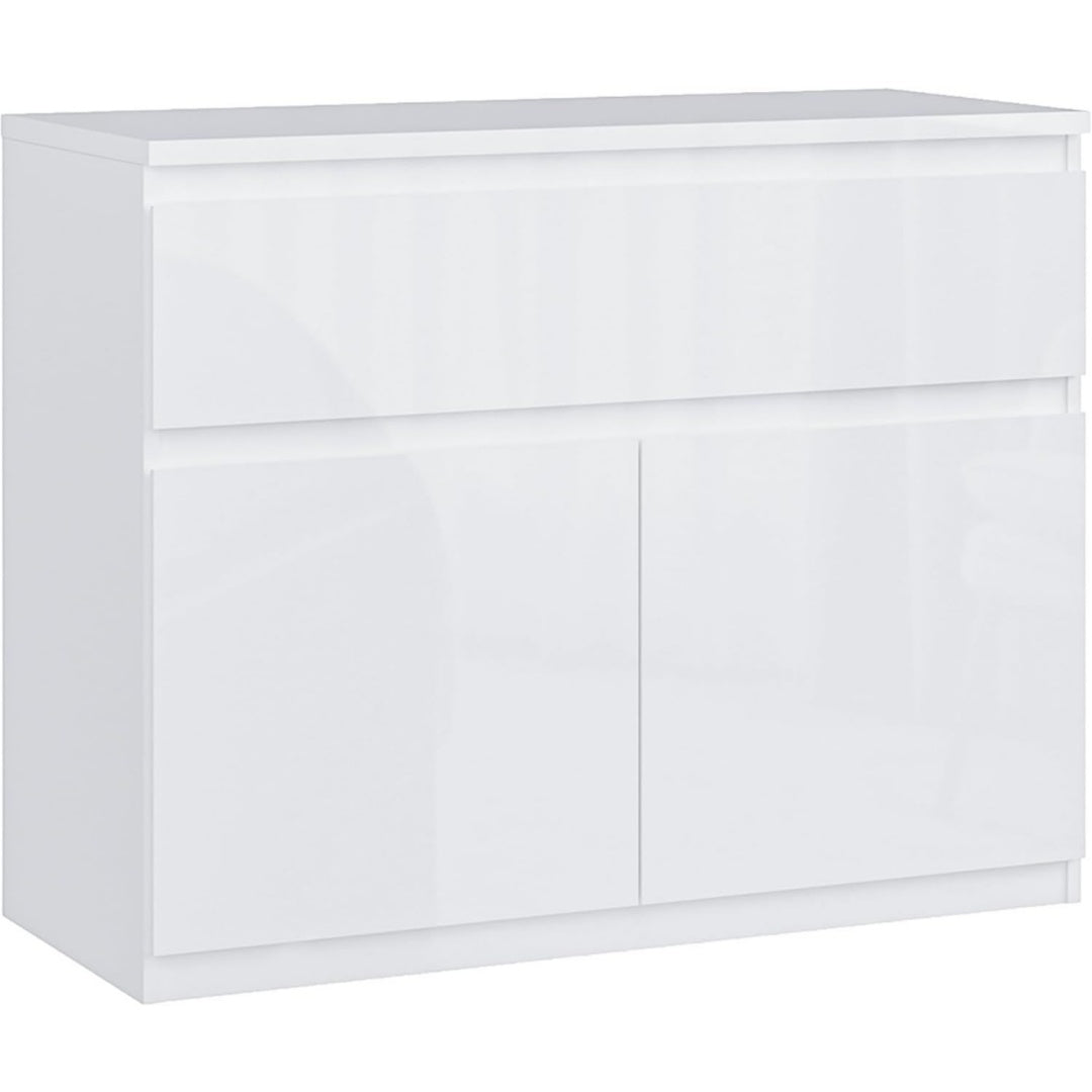 Das Sideboard vereint glaenzende Oberflaechen mit 2 Tueren