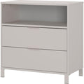 Sideboard verbindet gerundete Konturen und sanft schliessende Fronten