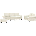 Sofagarnitur in Creme mit weichen Polstern