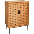 Sideboard aus Massivholz zeigt offene Ablagen