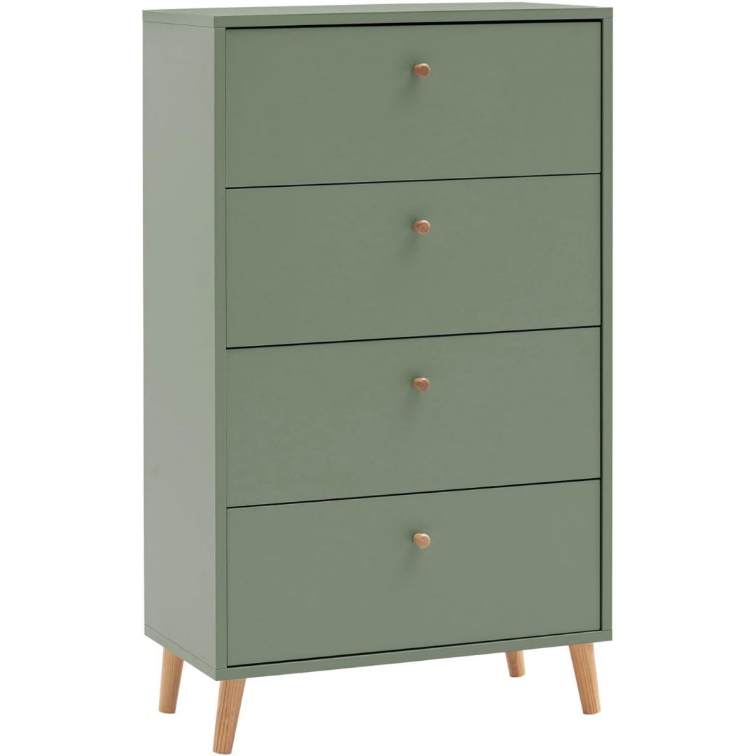Runde Griffknoepfe praegen die Gestaltung von dem Sideboard