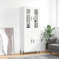 Geschlossener Stauraum an dem Hochschrank mit den Massen 69.5 x 34 x 180 cm in Weiss