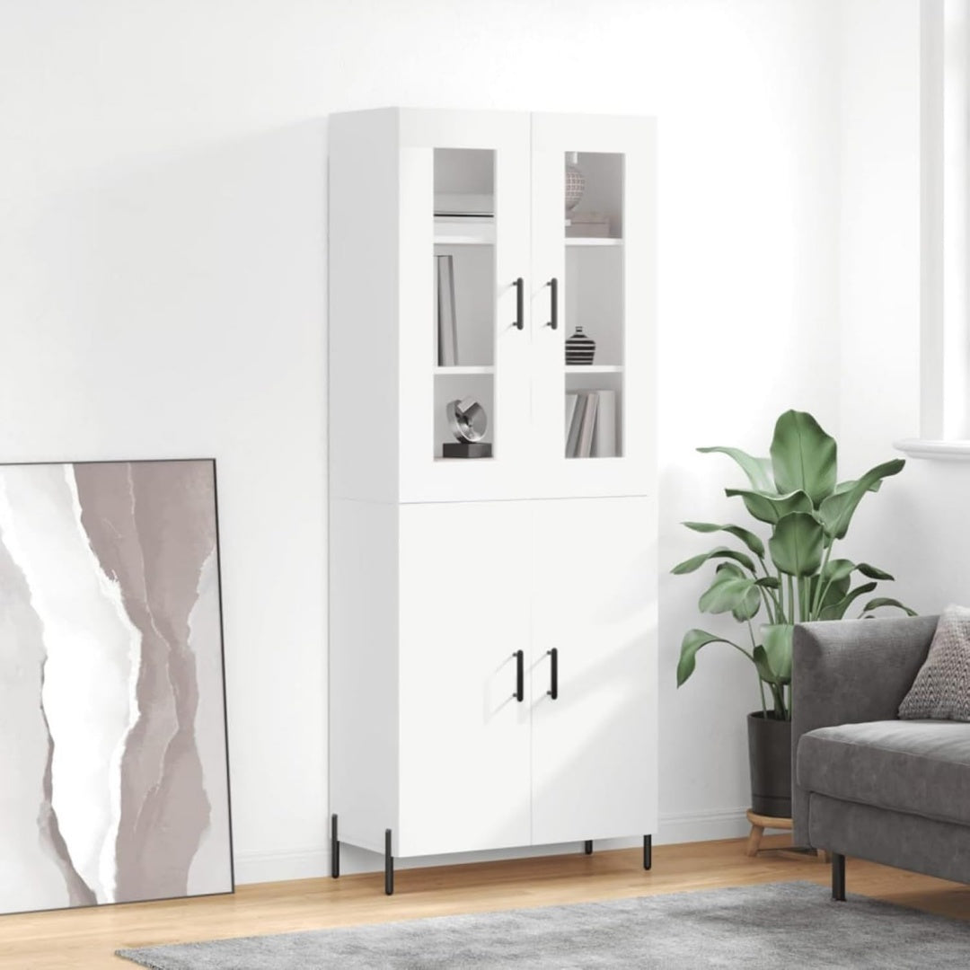 Geschlossener Stauraum an dem Hochschrank mit den Massen 69.5 x 34 x 180 cm in Weiss