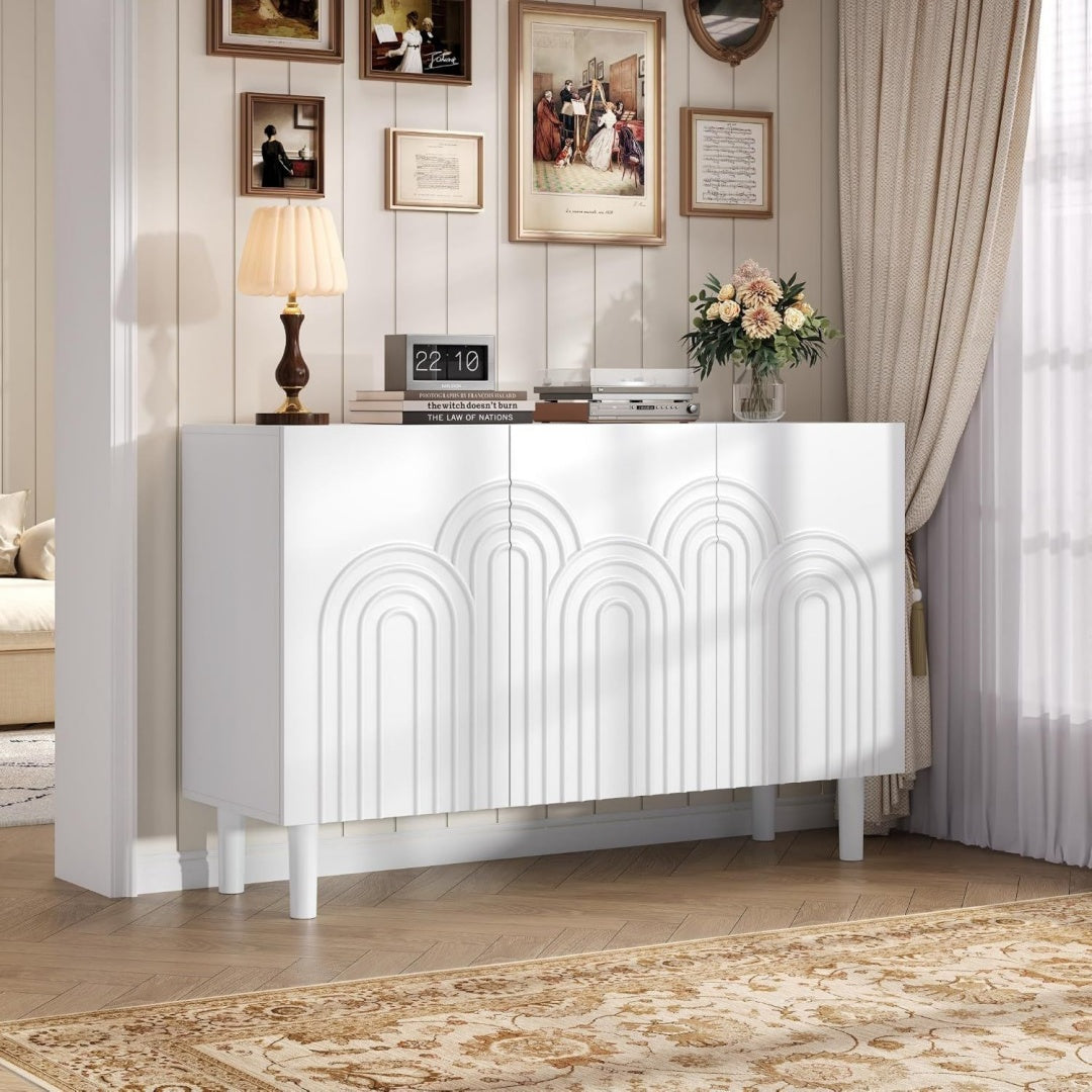 Sideboard mit 3 Tueren, verstellbaren Ablagen und geschlossenem Stauraum