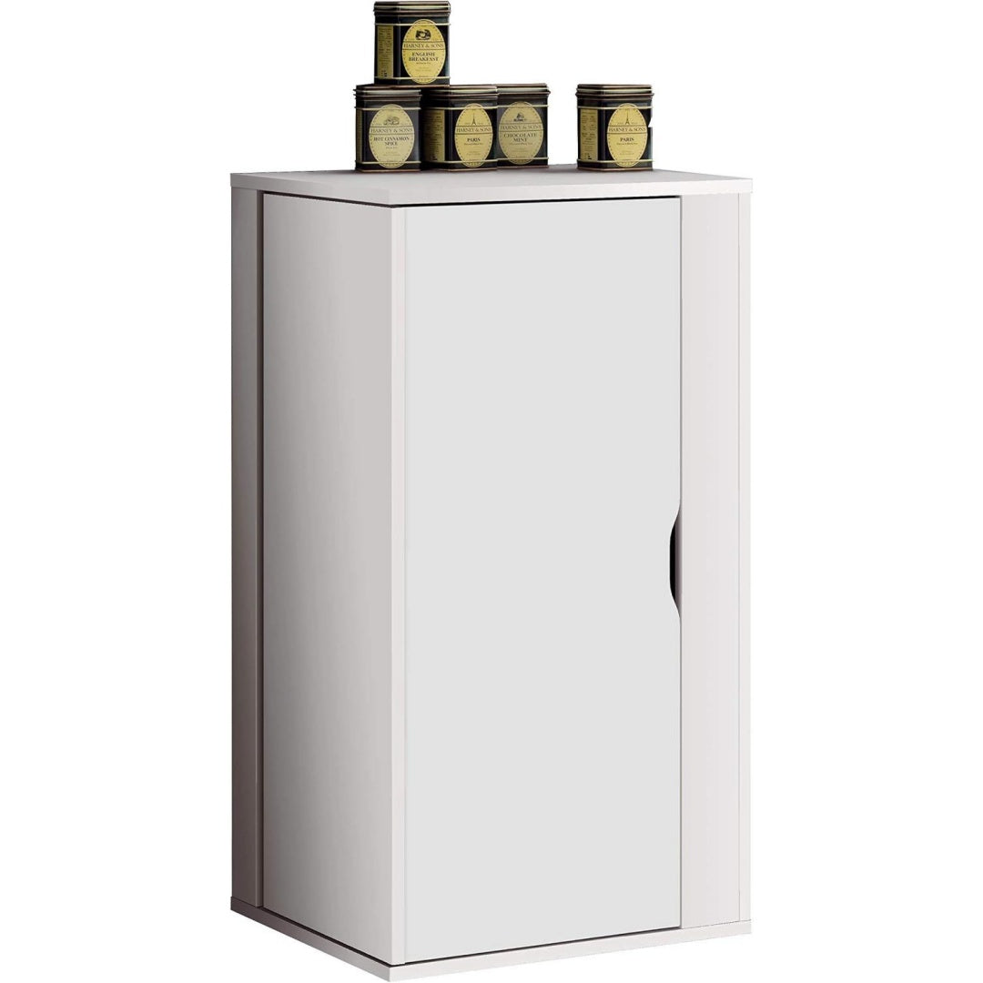 Sideboard verbindet glaenzende Oberflaechen und eine Drehfunktion