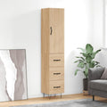 Hochschrank mit geschlossenem Stauraum in Eichenbraun