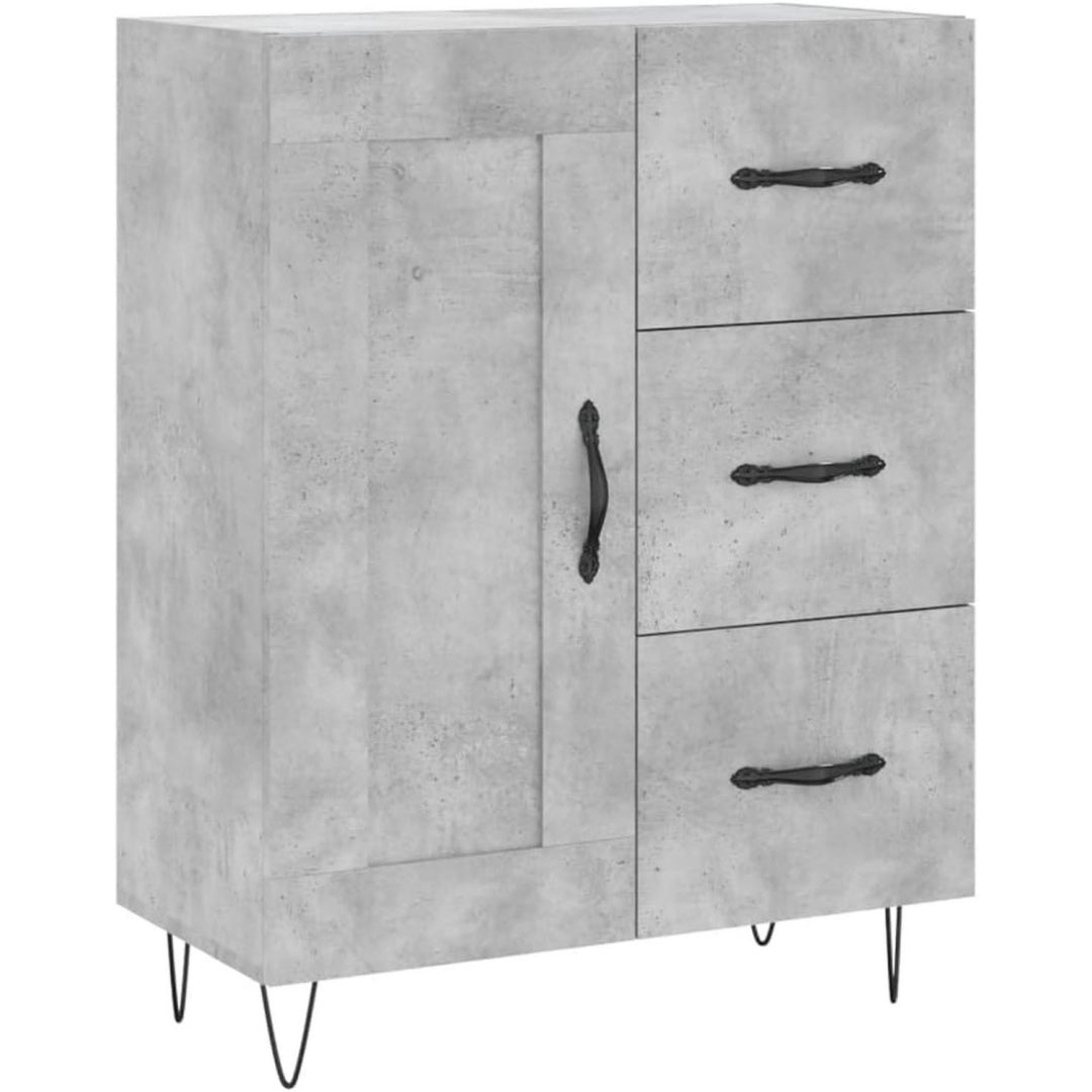 Sideboard mit den Massen 69.5 x 34 x 90 cm in Betongrau aus Holzwerkstoff